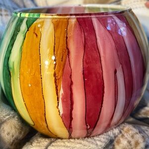 Colorful Vidi Italian made Glass Art Vase